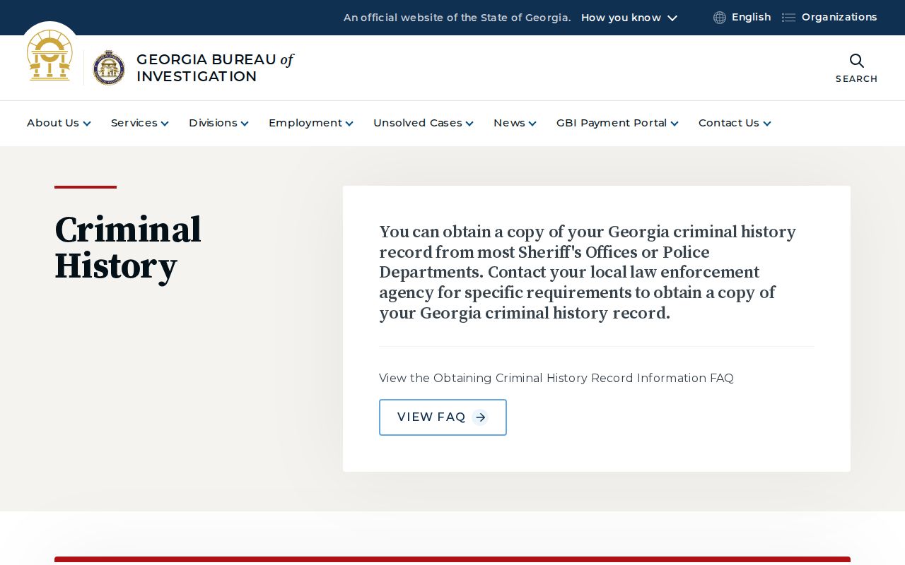 GBI GCIC criminal history information for Pike County searches