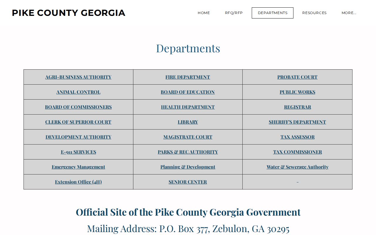 Pike County department directory for routing criminal record requests