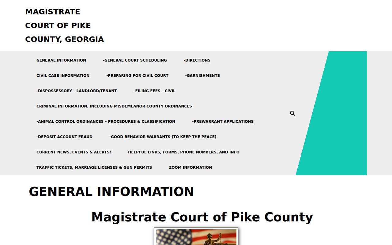 Official Pike Magistrate Court website used to distinguish county and Molena court channels