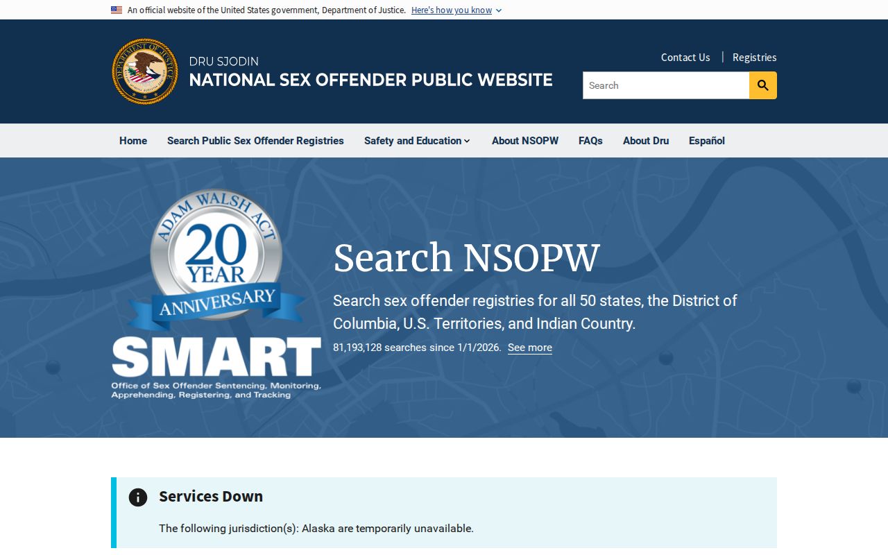 National Sex Offender Public Website search used to cross-check Pike County results